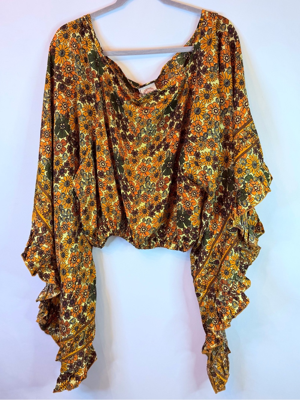 NEW Gardenbelle Shop Silk Blend Crop Top Womens Plus Boho Hippie Festival Floral